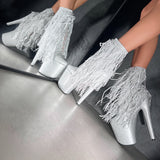 Chrome Cowgirls - Boot - Silver Glitterati - 8INCH