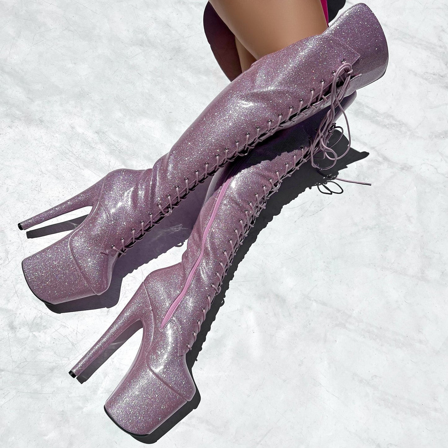 The Glitterati Over Knee Boot - JUICY CALF & WIDE FIT - Sugarbaby - 8 INCH