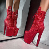 The Glitterati Xtra - Boot - Miles Red - 8INCH