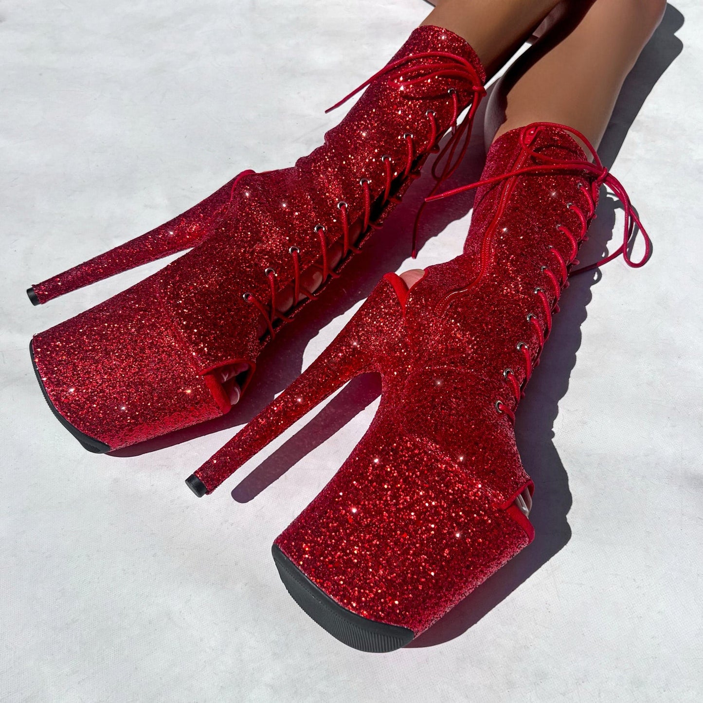 The Glitterati Xtra - OHOT Boot - Miles Red - 8INCH