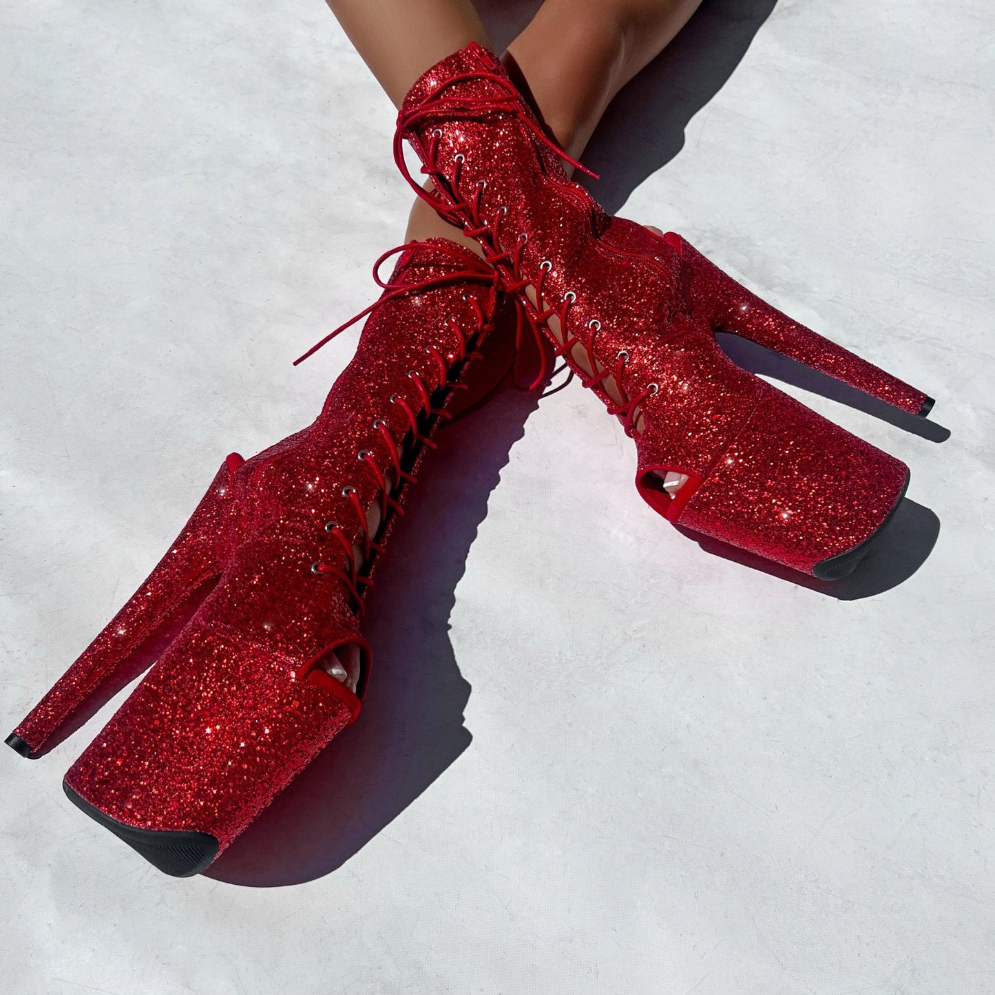 The Glitterati Xtra - OHOT Boot - Miles Red - 8INCH