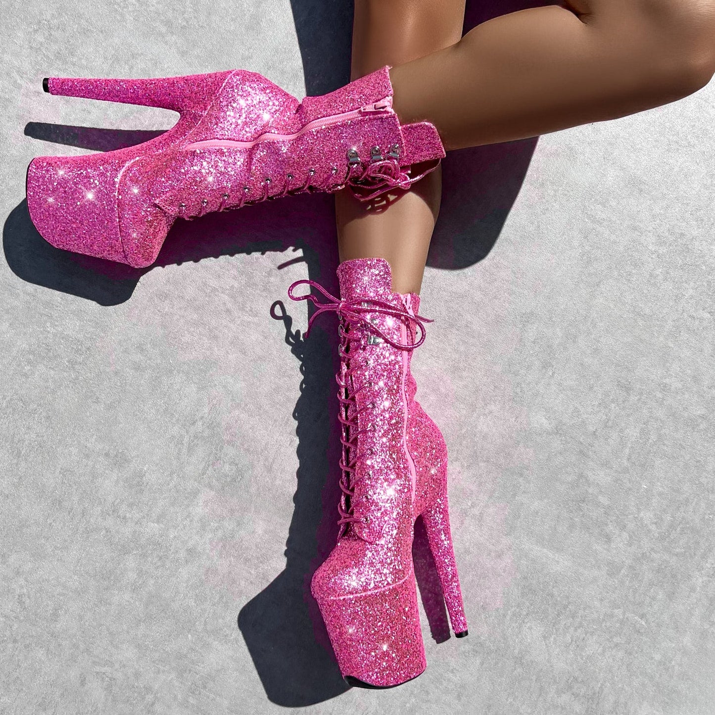The Glitterati Xtra - Boot - LOVERGIRL PINK - 8INCH