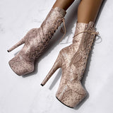 MilkSnake Boot - 7 INCH, stripper shoe, stripper heel, pole heel, not a pleaser, platform, dancer, pole dance, floor work