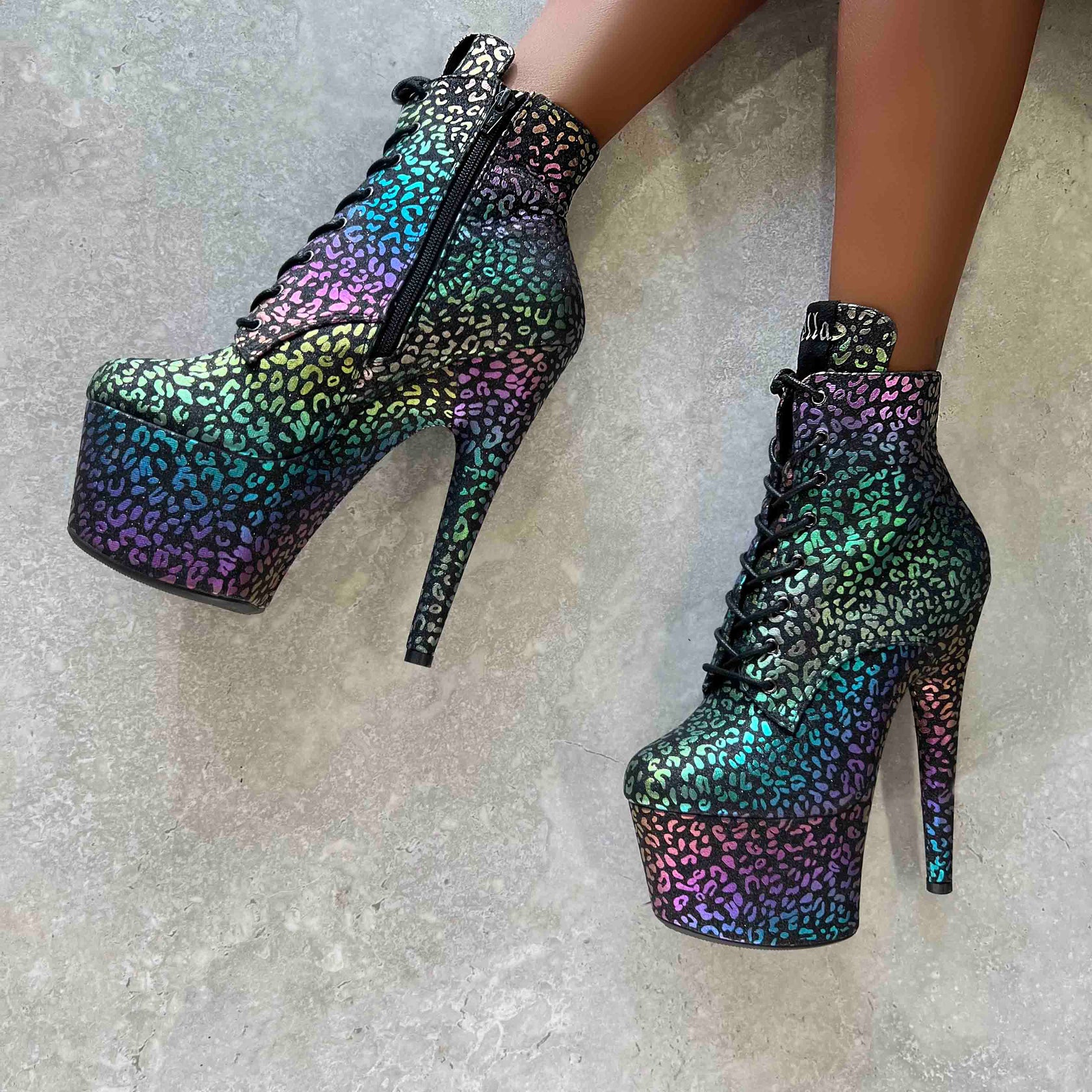 Moonlight Leopard Ankle Boot - 7INCH, stripper shoe, stripper heel, pole heel, not a pleaser, platform, dancer, pole dance, floor work