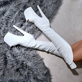 Ghosted Open Toe Over Knee Boot - 8 INCH - Old Style - Check description