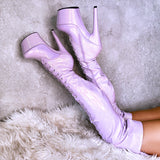The Glitterati Thigh High - Lilac Lovers - 7 INCH, stripper shoe, stripper heel, pole heel, not a pleaser, platform, dancer, pole dance, floor work