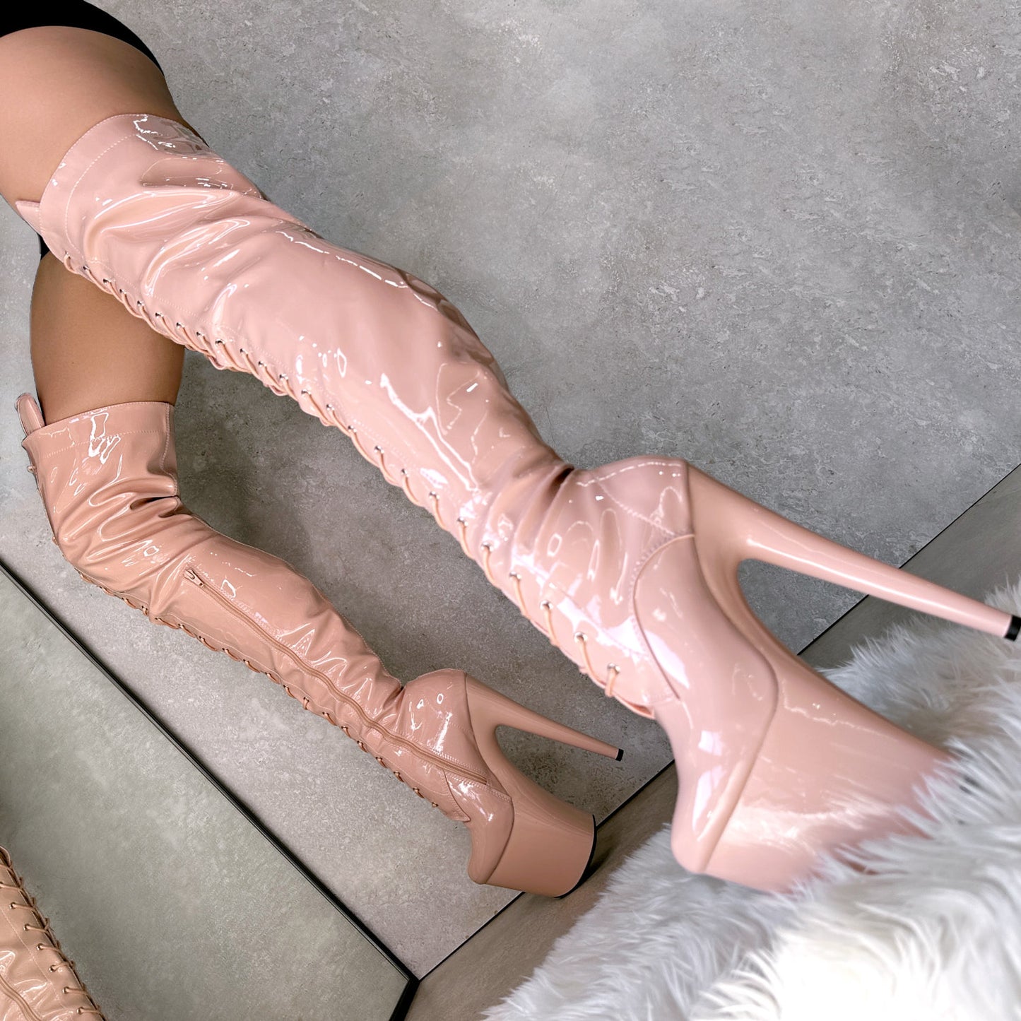 LipKit Thigh High Front Lace - Dream On - 8 INCH