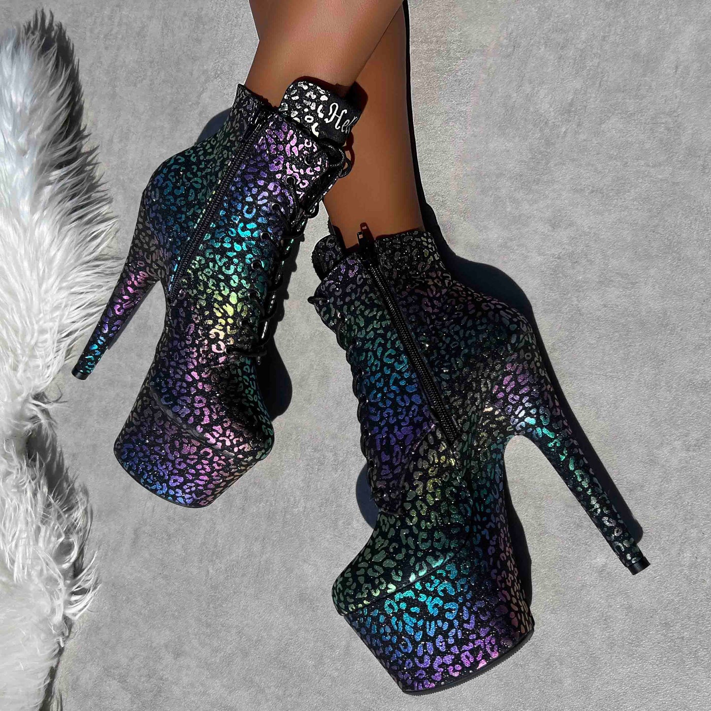 Moonlight Leopard Ankle Boot - 7INCH, stripper shoe, stripper heel, pole heel, not a pleaser, platform, dancer, pole dance, floor work