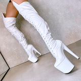 The Glitterati Thigh High - Snow Kween - 8 INCH, stripper shoe, stripper heel, pole heel, not a pleaser, platform, dancer, pole dance, floor work