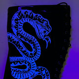 Viper Boot Black with White Thicc Thigh High - 8INCH