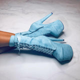 High Babydoll Baby Blue - 7 INCH, stripper shoe, stripper heel, pole heel, not a pleaser, platform, dancer, pole dance, floor work