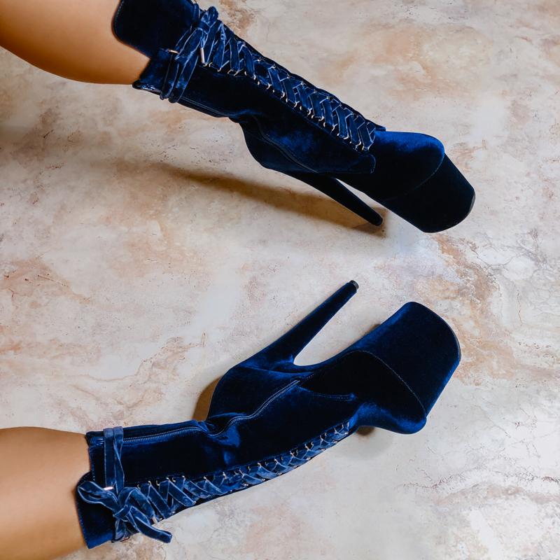 BabyDoll Velvet Old Money - 8 INCH, stripper shoe, stripper heel, pole heel, not a pleaser, platform, dancer, pole dance, floor work