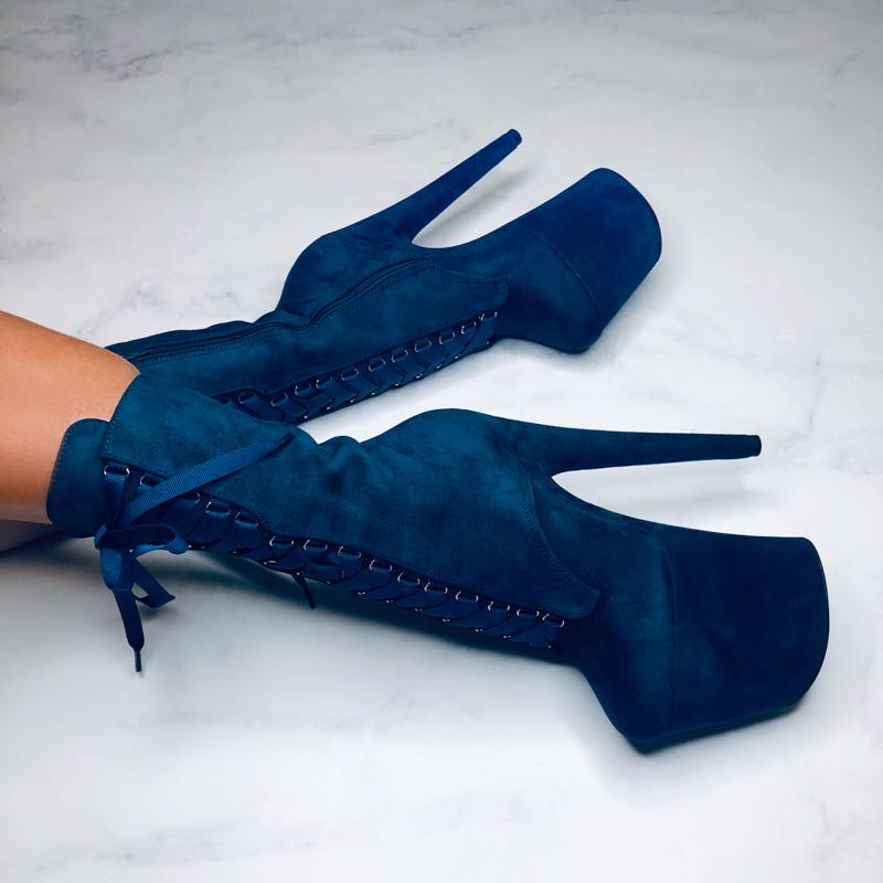 High Babydoll Teal - 8 INCH, stripper shoe, stripper heel, pole heel, not a pleaser, platform, dancer, pole dance, floor work