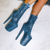 Anaconda Boot - 9 INCH, stripper shoe, stripper heel, pole heel, not a pleaser, platform, dancer, pole dance, floor work