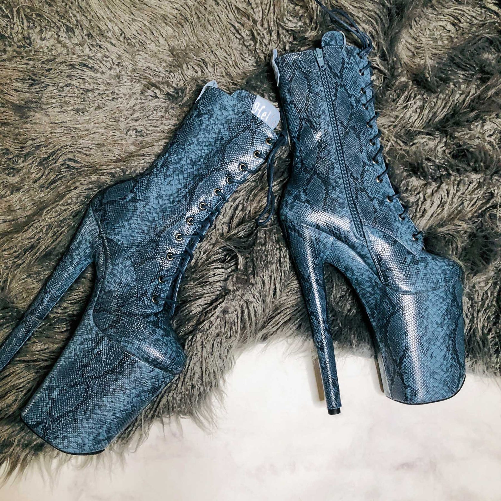 Anaconda Boot - 9 INCH, stripper shoe, stripper heel, pole heel, not a pleaser, platform, dancer, pole dance, floor work