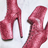 Candy Cobra Boot - 9 INCH, stripper shoe, stripper heel, pole heel, not a pleaser, platform, dancer, pole dance, floor work