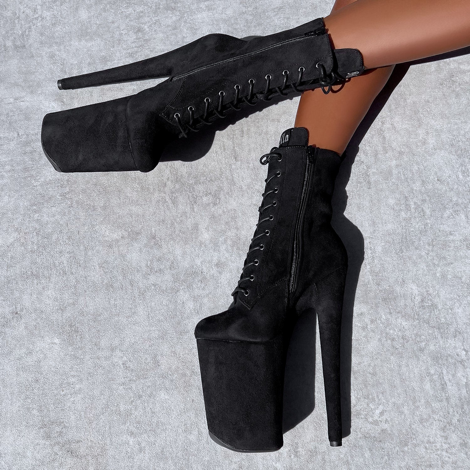 BabyDoll Black - 9 INCH, stripper shoe, stripper heel, pole heel, not a pleaser, platform, dancer, pole dance, floor work