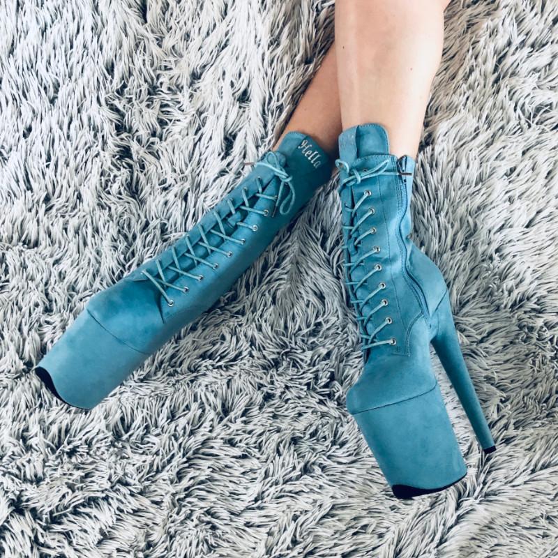 BabyDoll Baby Blue - 8 INCH, stripper shoe, stripper heel, pole heel, not a pleaser, platform, dancer, pole dance, floor work