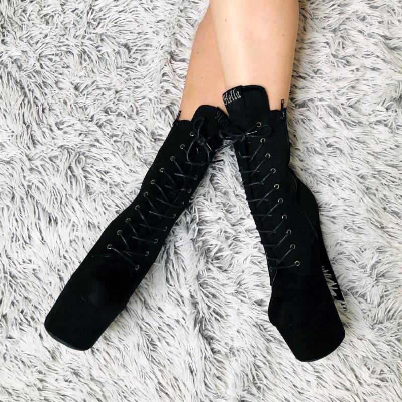 BabyDoll Black - 7 INCH, stripper shoe, stripper heel, pole heel, not a pleaser, platform, dancer, pole dance, floor work