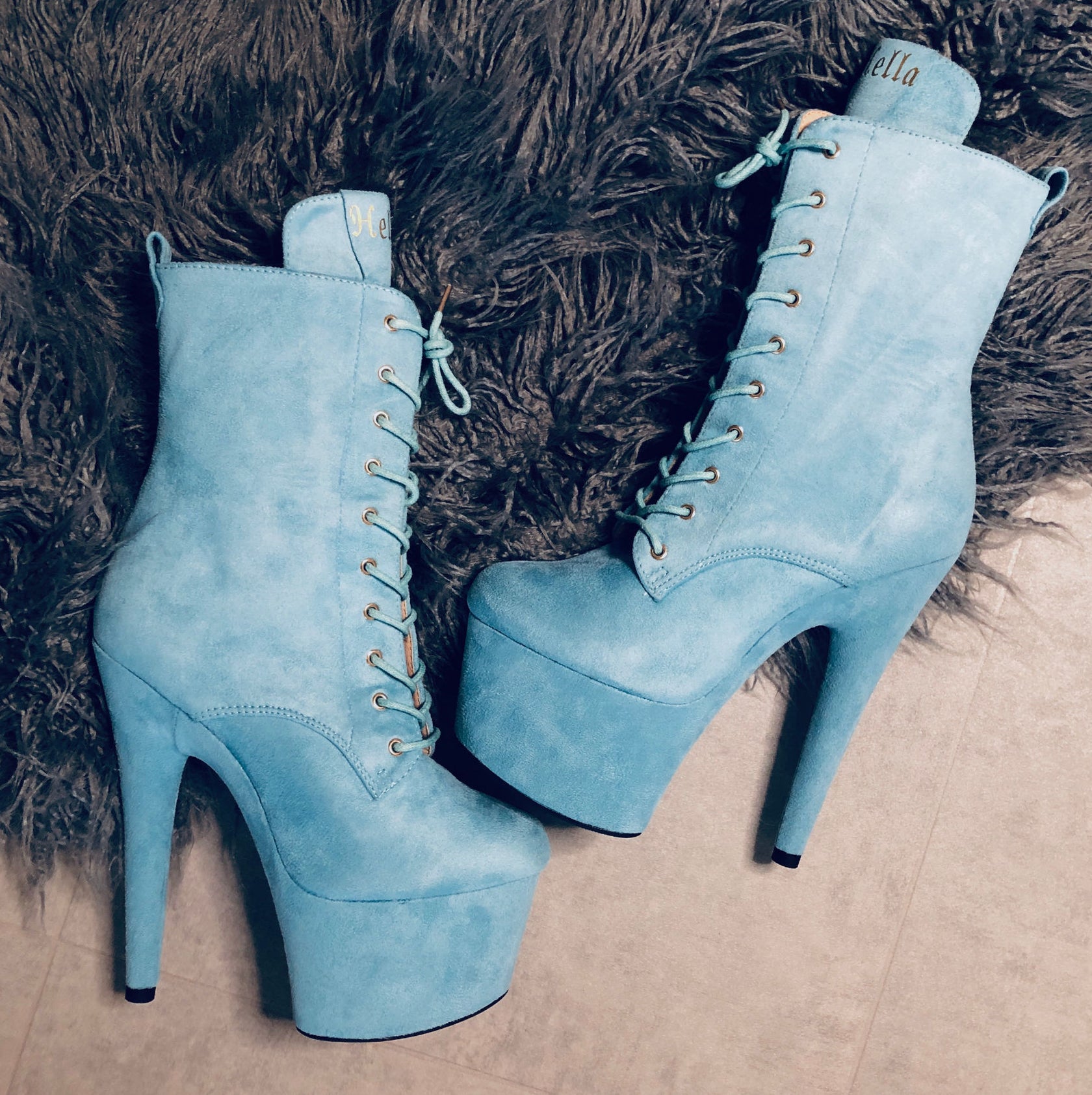 BabyDoll Baby Blue - 7 INCH, stripper shoe, stripper heel, pole heel, not a pleaser, platform, dancer, pole dance, floor work