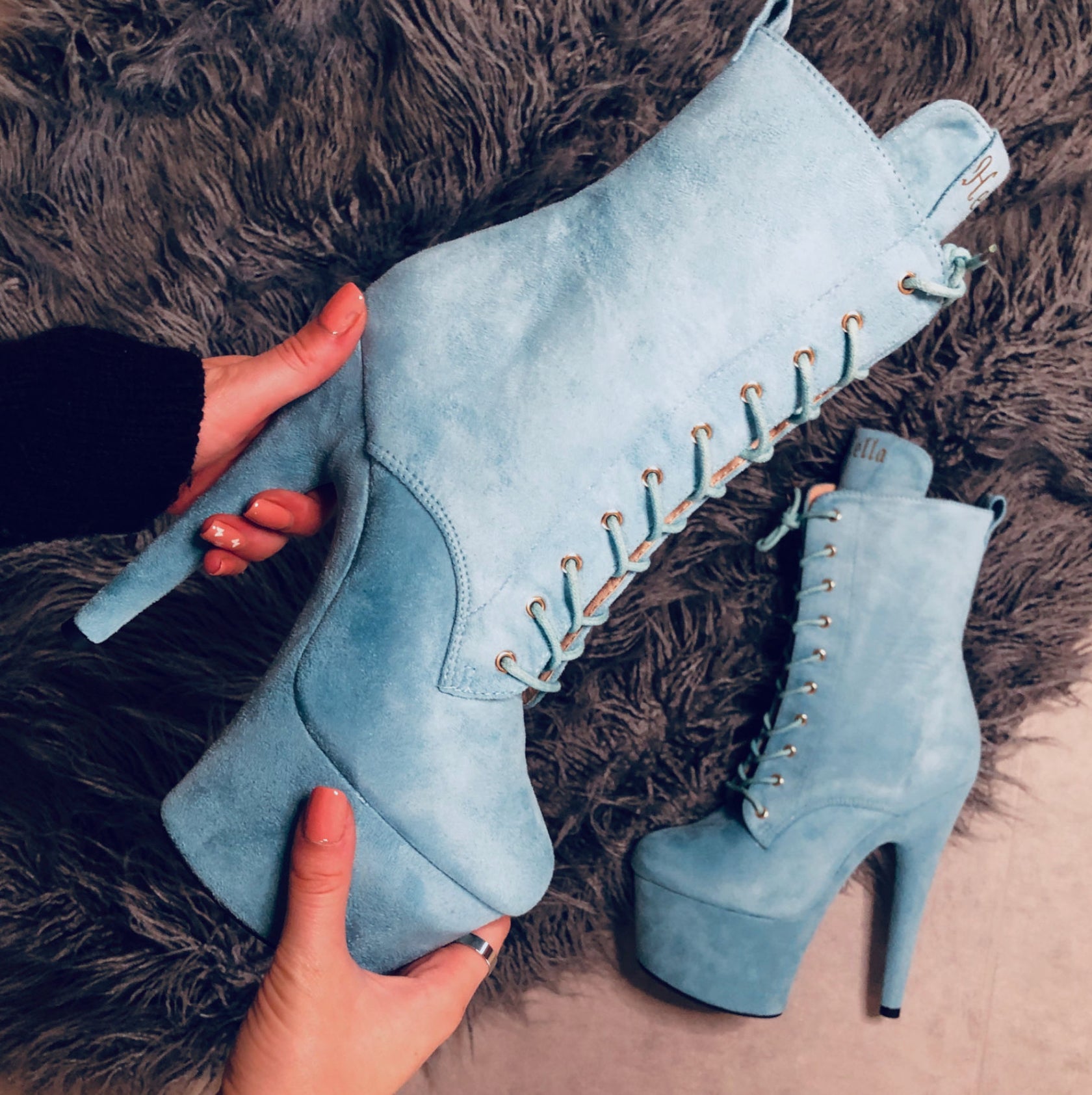 BabyDoll Baby Blue - 7 INCH, stripper shoe, stripper heel, pole heel, not a pleaser, platform, dancer, pole dance, floor work