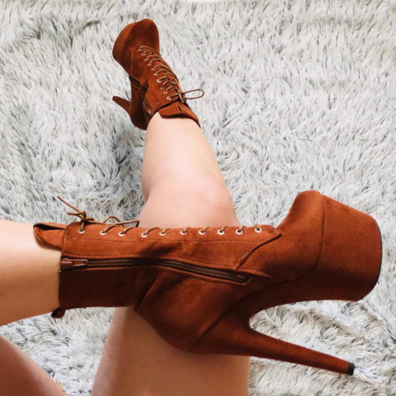 BabyDoll Chestnut - 7 INCH, stripper shoe, stripper heel, pole heel, not a pleaser, platform, dancer, pole dance, floor work