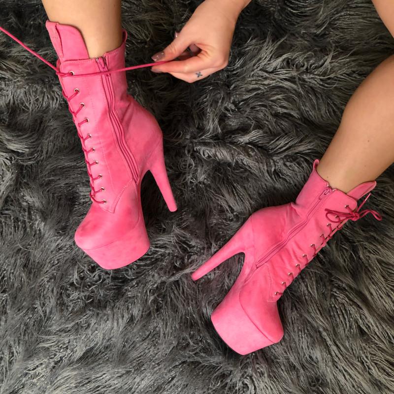 BabyDoll Pink - 7 INCH, stripper shoe, stripper heel, pole heel, not a pleaser, platform, dancer, pole dance, floor work