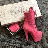 BabyDoll Pink - 7 INCH, stripper shoe, stripper heel, pole heel, not a pleaser, platform, dancer, pole dance, floor work