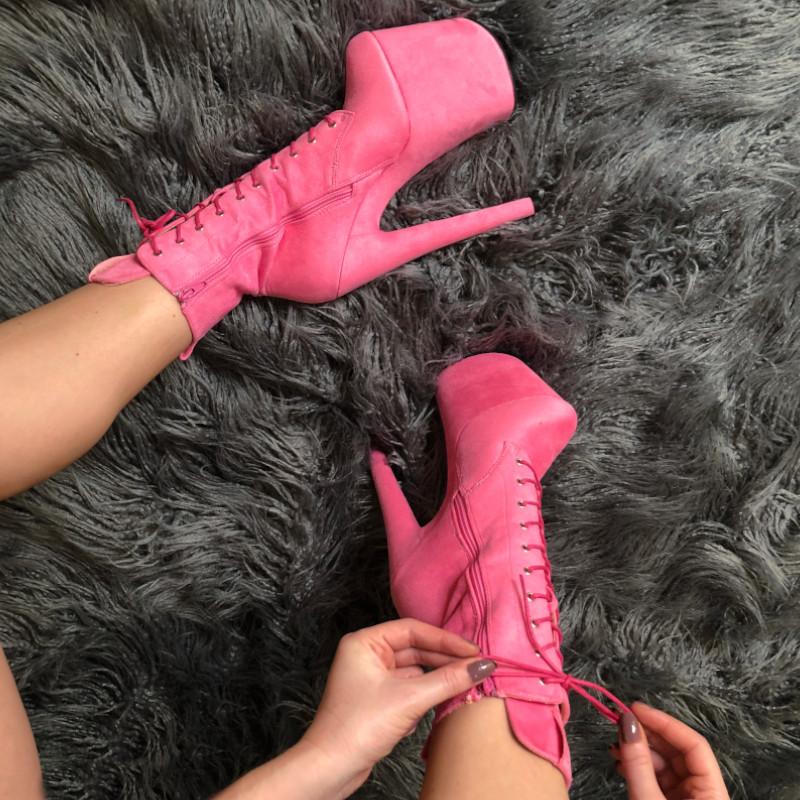 BabyDoll Pink - 8 INCH, stripper shoe, stripper heel, pole heel, not a pleaser, platform, dancer, pole dance, floor work