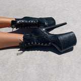 The Glitterati Ankle Boot - Sin City - 8 INCH, stripper shoe, stripper heel, pole heel, not a pleaser, platform, dancer, pole dance, floor work