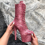 Candy Cobra Boot - 7 INCH, stripper shoe, stripper heel, pole heel, not a pleaser, platform, dancer, pole dance, floor work