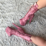 Candy Cobra Boot - 8 INCH, stripper shoe, stripper heel, pole heel, not a pleaser, platform, dancer, pole dance, floor work