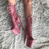 Candy Cobra Boot - 8 INCH, stripper shoe, stripper heel, pole heel, not a pleaser, platform, dancer, pole dance, floor work