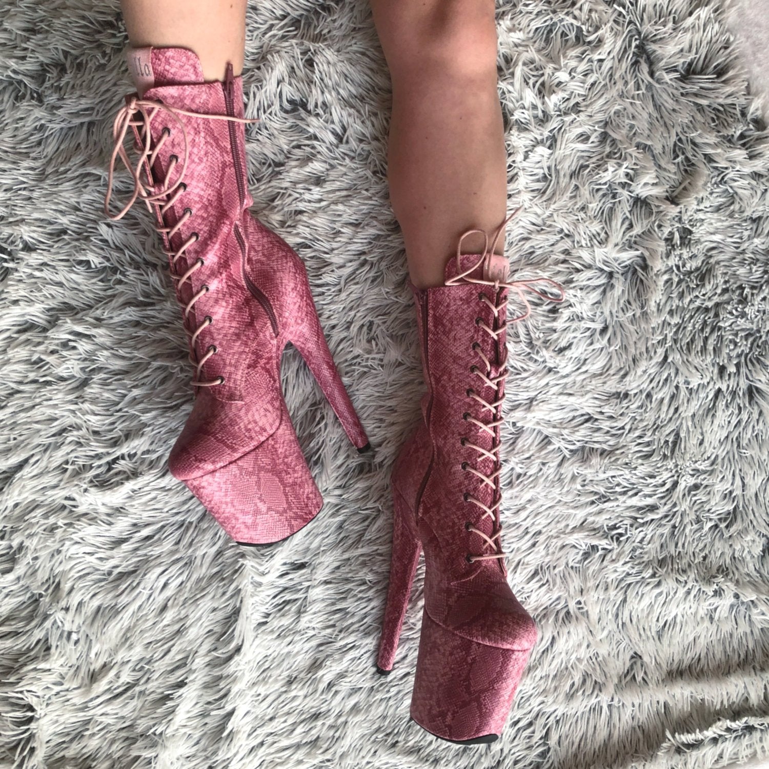 Candy Cobra Boot - 8 INCH, stripper shoe, stripper heel, pole heel, not a pleaser, platform, dancer, pole dance, floor work