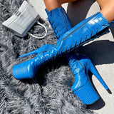Electric Boa - Knee Boot - 8INCH, stripper shoe, stripper heel, pole heel, not a pleaser, platform, dancer, pole dance, floor work