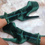 BabyDoll Velvet NY Gangster - 7 INCH, stripper shoe, stripper heel, pole heel, not a pleaser, platform, dancer, pole dance, floor work