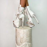 Hope Open Toe Boot - 8 INCH, stripper shoe, stripper heel, pole heel, not a pleaser, platform, dancer, pole dance, floor work