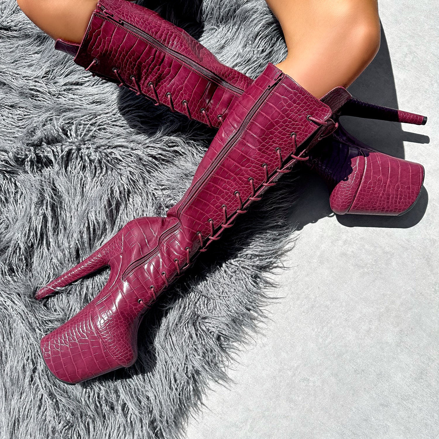I Don’t Bite - Knee Boot - 8INCH, stripper shoe, stripper heel, pole heel, not a pleaser, platform, dancer, pole dance, floor work