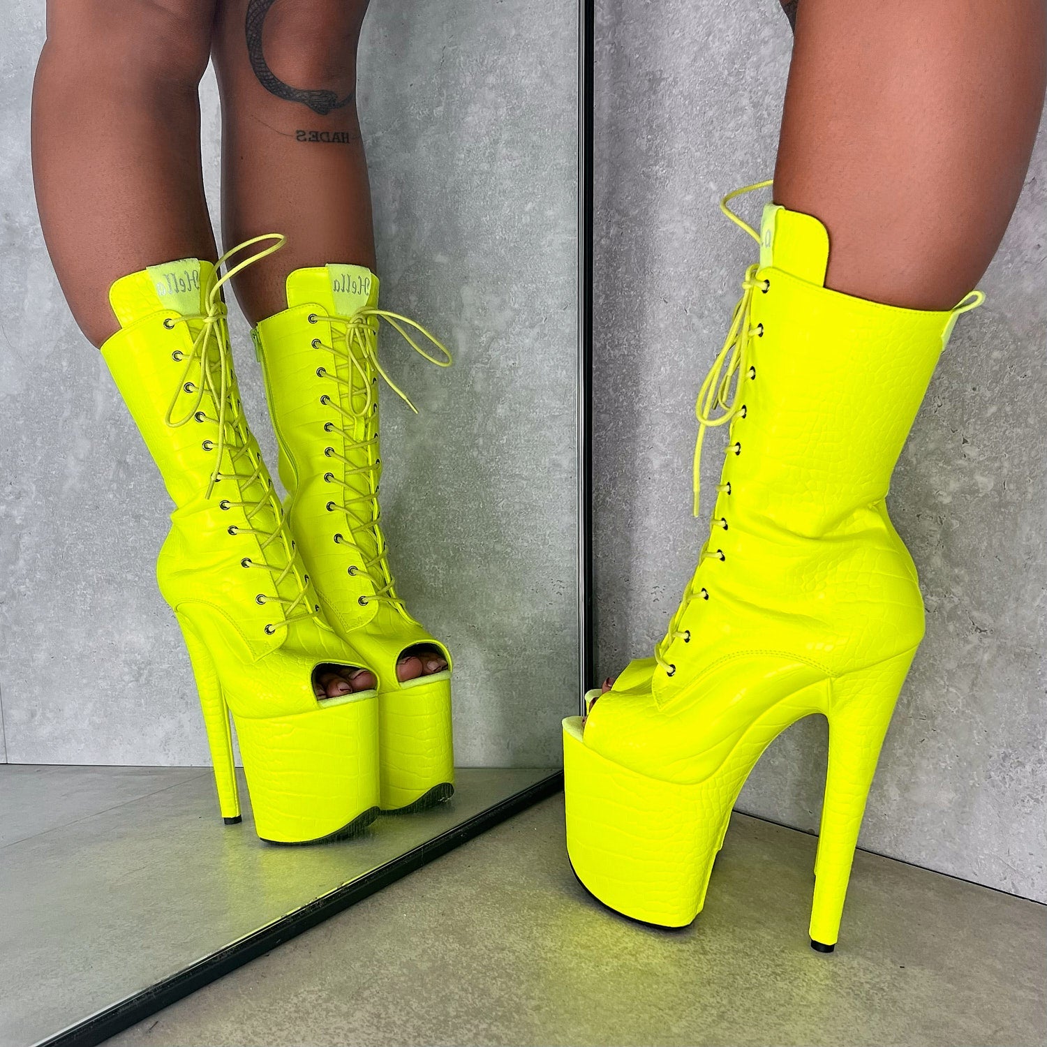 Oh Snap Boot Open Toe Wide Fit - 8 INCH, stripper shoe, stripper heel, pole heel, not a pleaser, platform, dancer, pole dance, floor work