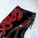 VIPER Boot Black with Red Thicc Thigh High - 7INCH, stripper shoe, stripper heel, pole heel, not a pleaser, platform, dancer, pole dance, floor work
