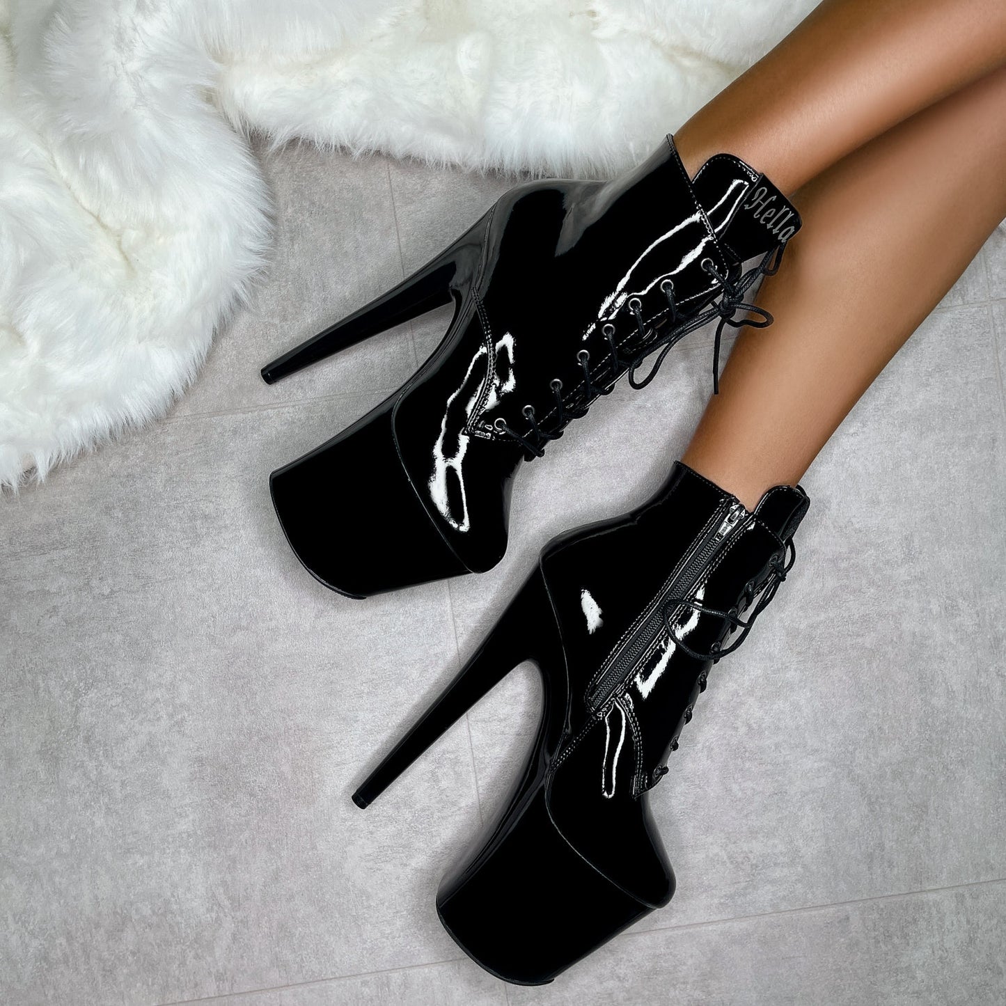 Black Beatle - Ankle Boot - 8 INCH, stripper shoe, stripper heel, pole heel, not a pleaser, platform, dancer, pole dance, floor work