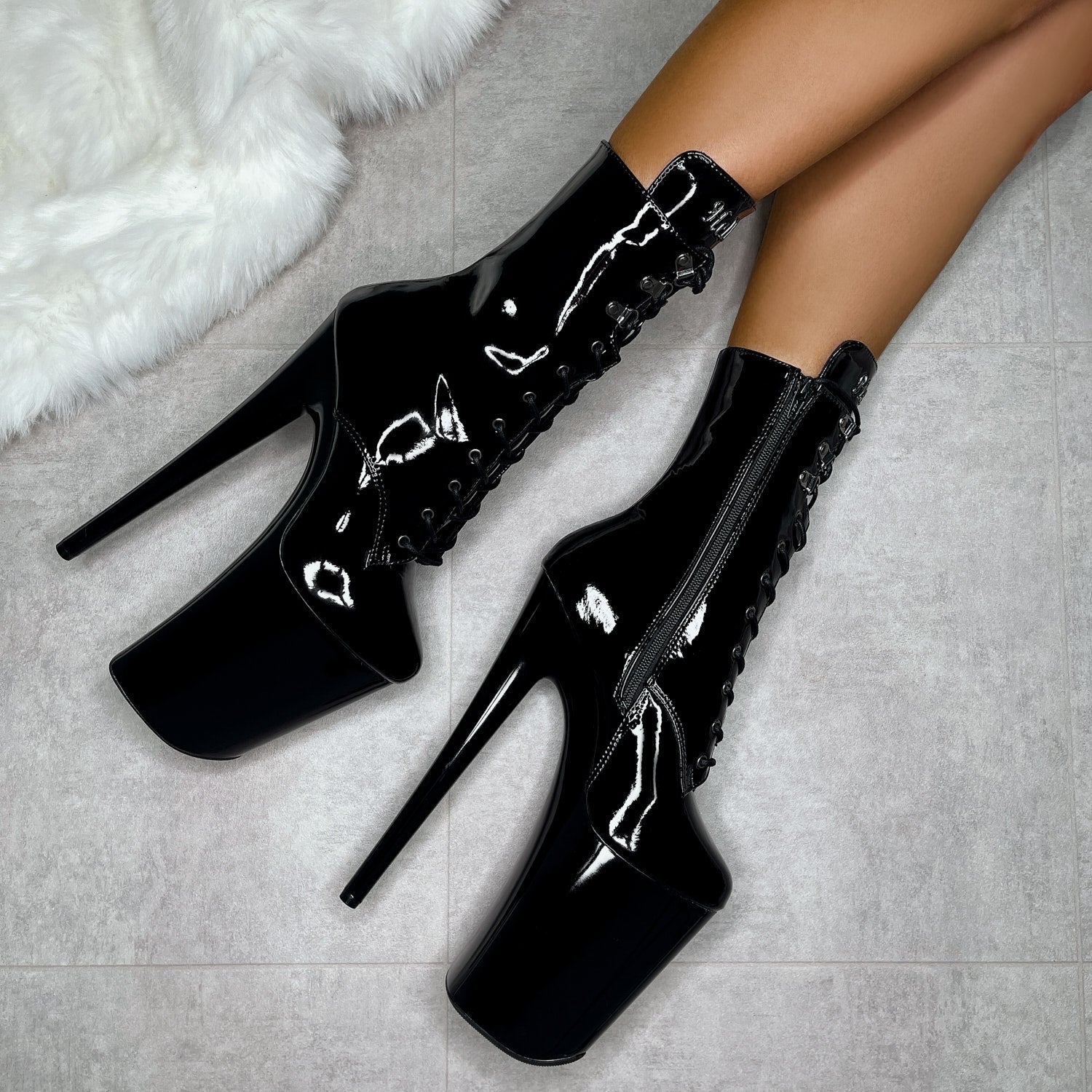Black Beatle - Boot - 9 INCH, stripper shoe, stripper heel, pole heel, not a pleaser, platform, dancer, pole dance, floor work