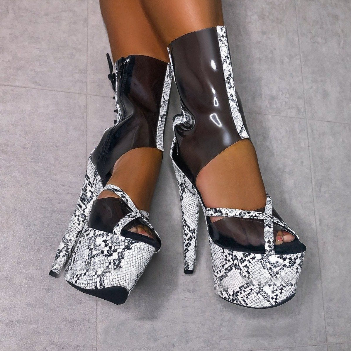 Killer Kingsnake Hybrid - 7 INCH, stripper shoe, stripper heel, pole heel, not a pleaser, platform, dancer, pole dance, floor work