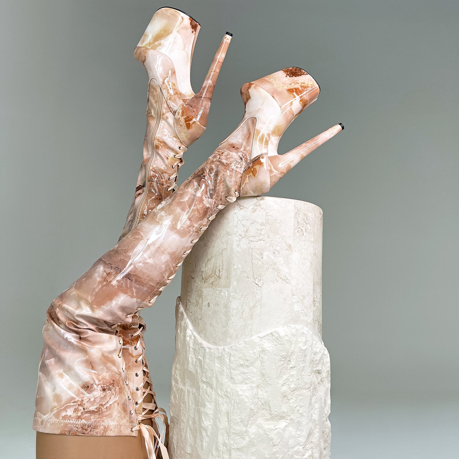 Mercy Thigh High - 8 INCH, stripper shoe, stripper heel, pole heel, not a pleaser, platform, dancer, pole dance, floor work