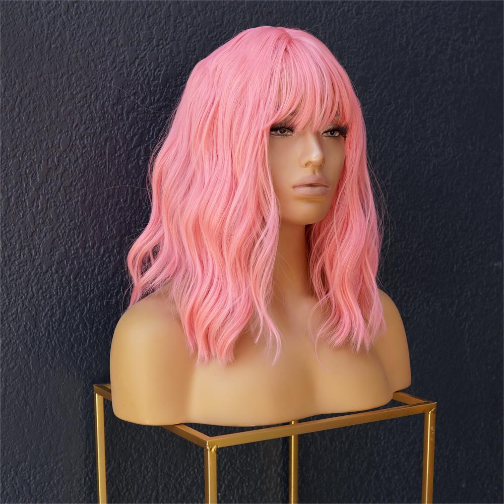 HAYLEY Pink Bob Fringe Wig