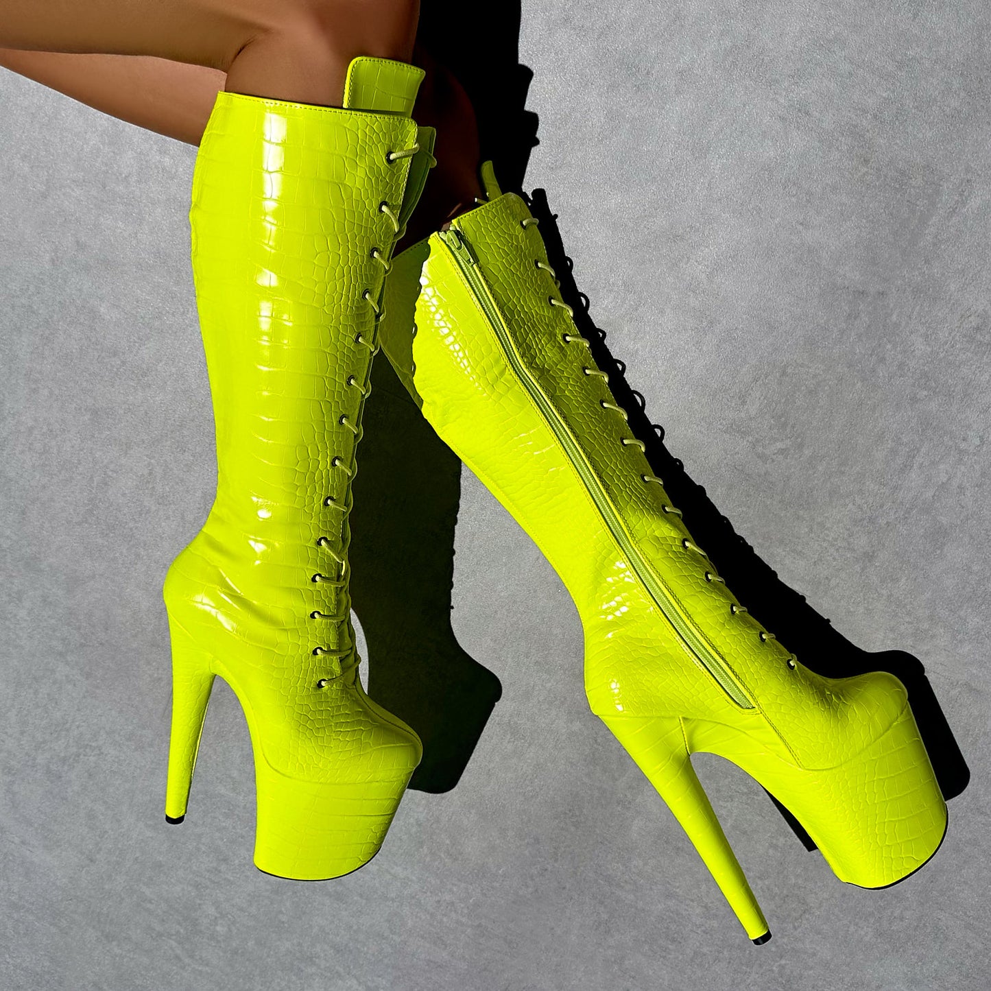 Oh Snap - Knee Boot - 8INCH, stripper shoe, stripper heel, pole heel, not a pleaser, platform, dancer, pole dance, floor work