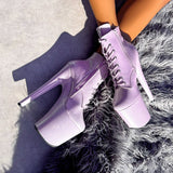 The Glitterati Ankle Boot - Lilac Lovers - 8 INCH, stripper shoe, stripper heel, pole heel, not a pleaser, platform, dancer, pole dance, floor work