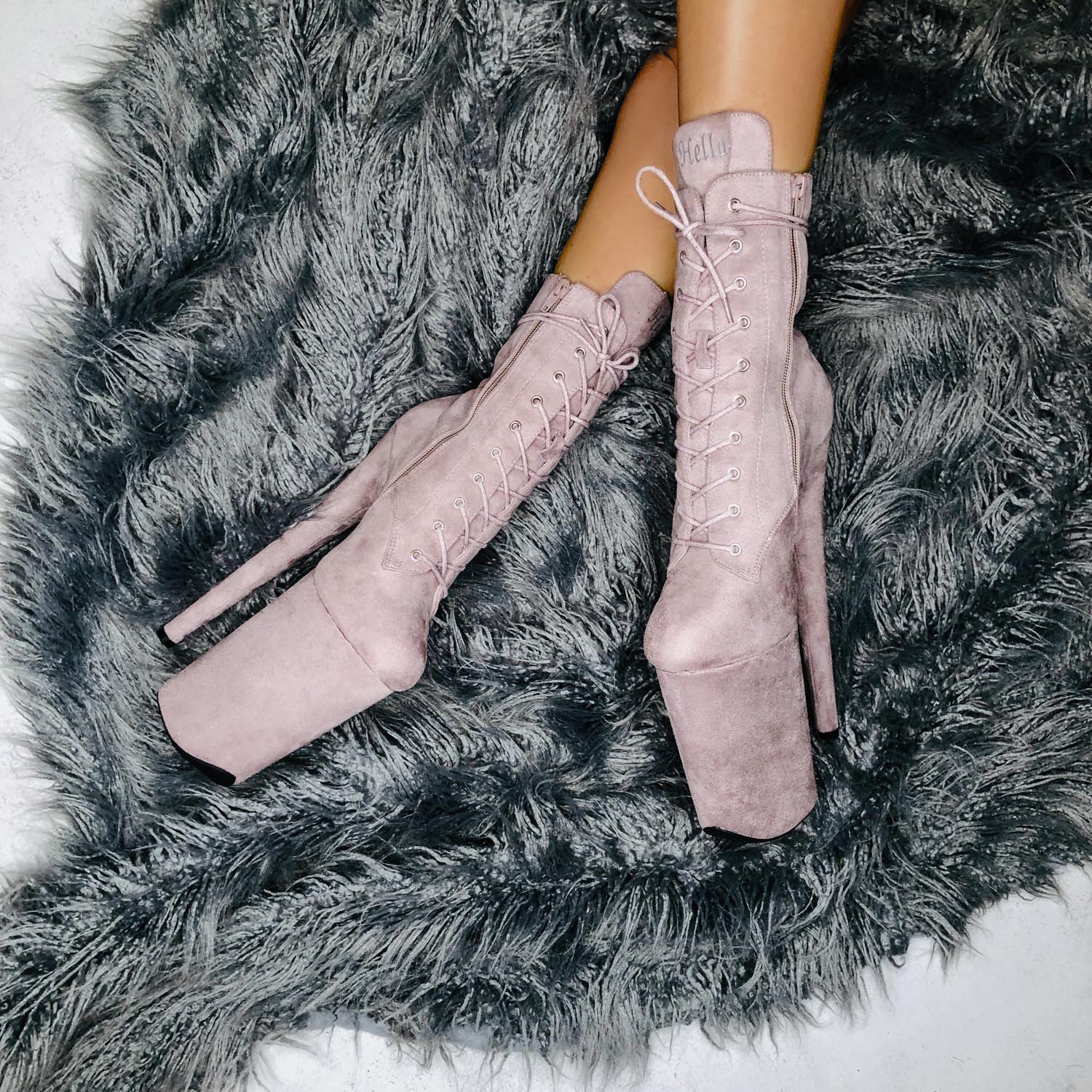 BabyDoll Lilac Mink - 9 INCH, stripper shoe, stripper heel, pole heel, not a pleaser, platform, dancer, pole dance, floor work
