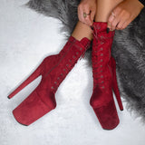 BabyDoll Dark Red - 9 INCH, stripper shoe, stripper heel, pole heel, not a pleaser, platform, dancer, pole dance, floor work