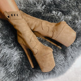 Ride 'em Boot - Desert - 8 INCH, stripper shoe, stripper heel, pole heel, not a pleaser, platform, dancer, pole dance, floor work